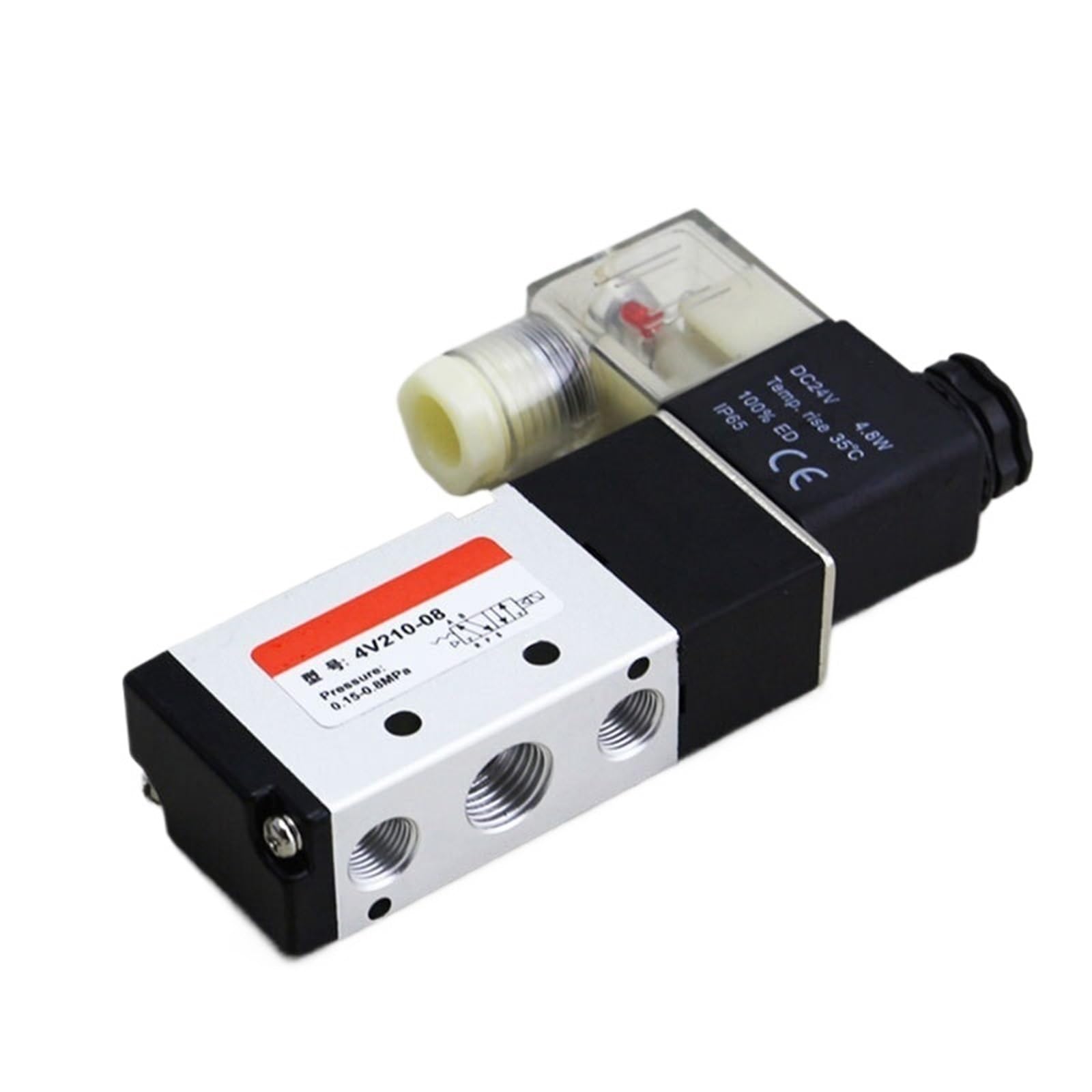 Válvula Solenoide 4v210-08, válvula de Control de solenoide neumática de Dos Posiciones y Cinco vías de 220v, válvula de conmutación de 24v(4V110-06 DC DC24V)