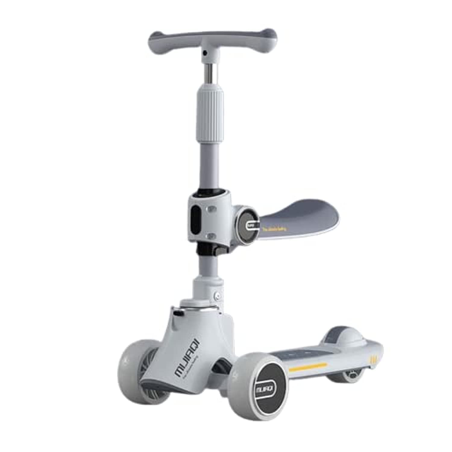 GStorm Kick Scooter for Kids - 4 Height Adjustable Flashing Wheels Extra Wide Deck - Great Kids Scooter & Toddler Scooter 3-12 Years Old 3 LED Light Wheels, Seat and Kids Music