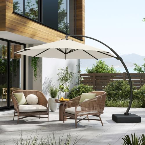 Patio Kingdom 12FT Cantilever Umbrella with Base