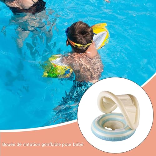 Anillo flotante de piscina para bebé con silla de entrenamiento y toldo solar 2