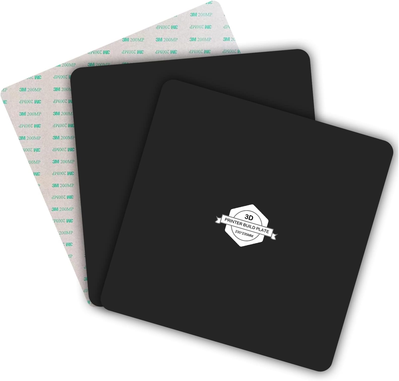 3D Printer Build Surface Set 235 x 235MM, 2 Pcs Magnetic Build Surface +1Pcs Magnetic Adhesive Base, Flexible Removable Magnetic Hot Bed Sticker, for Ender 3/Ender 3 Pro/Ender 3V2/Ender 5 Pro