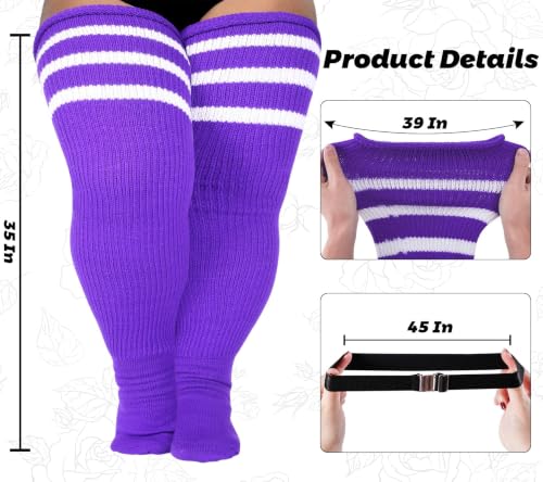 Image of LOUSGUTA Plus Size Thigh High Socks for Thick Thighs- Extra Long Womens Cable Knitted Over Knee High Leg Warmer