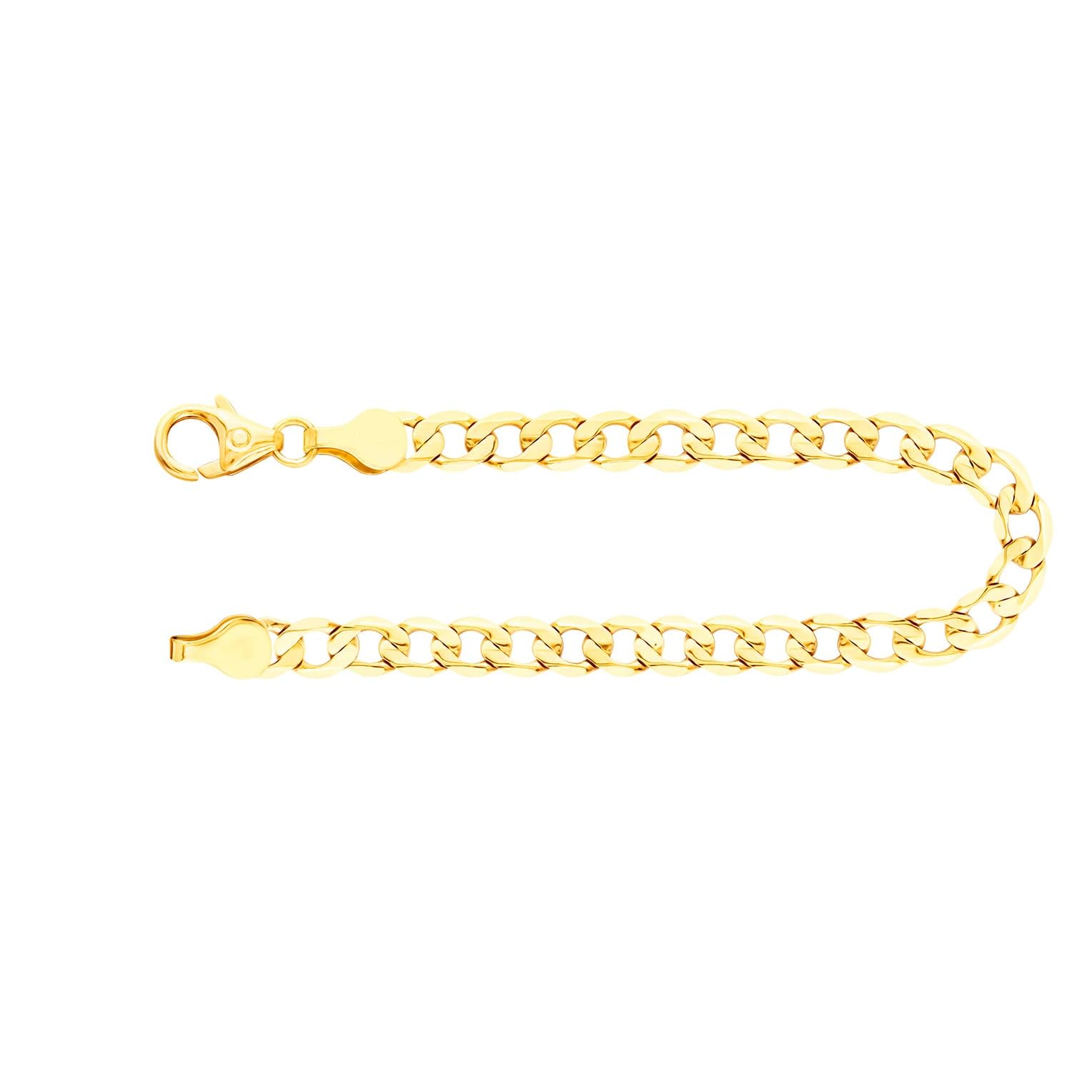 EDELIND Armband Herren Damen 333 585 Gelbgold Bracelet Panzerkette facettiert 5mm Armkette 8 14K Echtgold Goldarmband mit Schmuck Geschenkbox Made in Germany