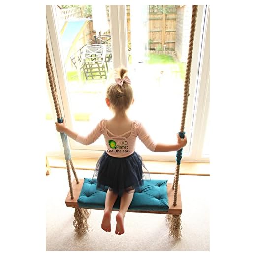 AD Planet Wooden Rope Swing Jhula for Adults | House Swings for Kids | for Indoor Home, Outdoor Garden & Balcony | Solid Wood, 24x9 Inch