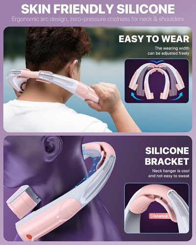 Image of AaoLin Portable Neck Fan USB-C Rechargeable, with 6000mAh Battery, Hands-Free Personal Fan 6 Speeds, 6-20Hrs Cooling, Adjustable 11oz Lightweight, Neck Cooler for Outdoor Sports /Gym /Office