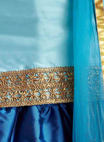 Image of A.T.U.N Girl synthetic Readymade Lehenga Choli(GLHG GOT MNT Mint-Turquoise 9-10 Years Mint-Turquoise 9 Years-10 Years)