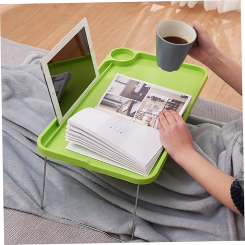 Table de lit pour ordinateur portable pliable avec porte-gobelet intégré