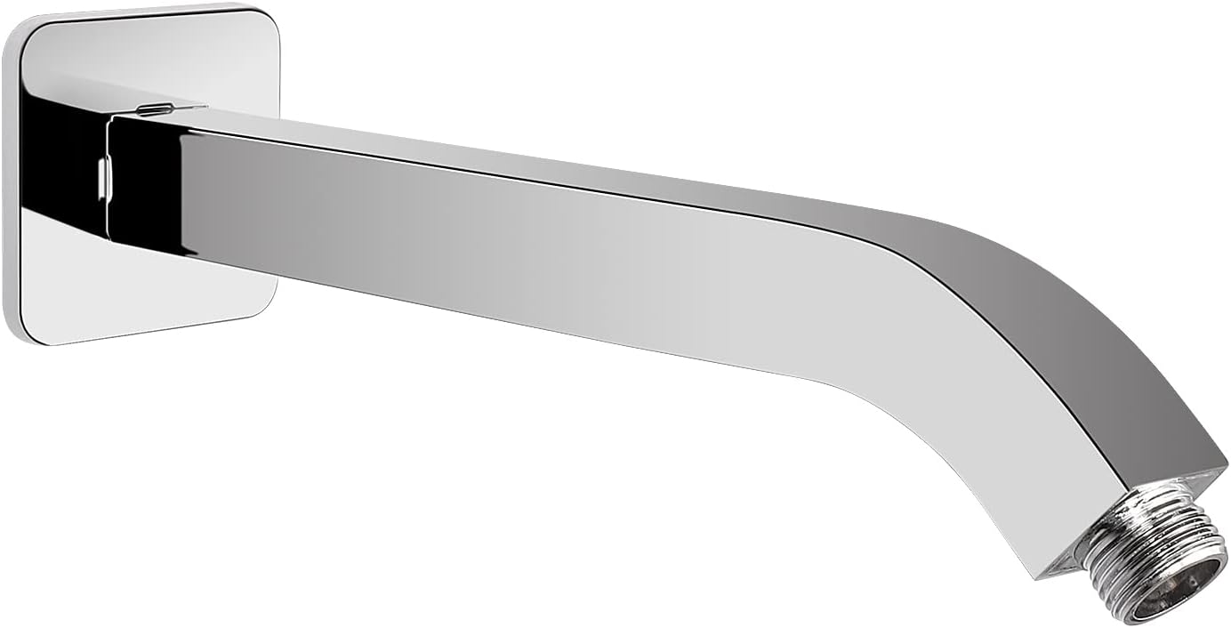 HarJue Shower Arm with Flange and Teflon Tape, Wall Mounted Square