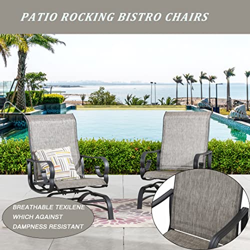 Lokatse Home Patio Dining Chair Set Of 2 With Textilene Mesh For Backyard Porch Garden, Grey #TOP2