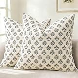 YCOLL Funda de Cojín Diseño Moderno Botánico Vintage 45x45 Set de 2 Fundas de Cojín Flores Cojín de Sofá Cojines Decorativos para Sofá Sillón Silla Cama Decoración del Hogar y Salón Nogal Vintage