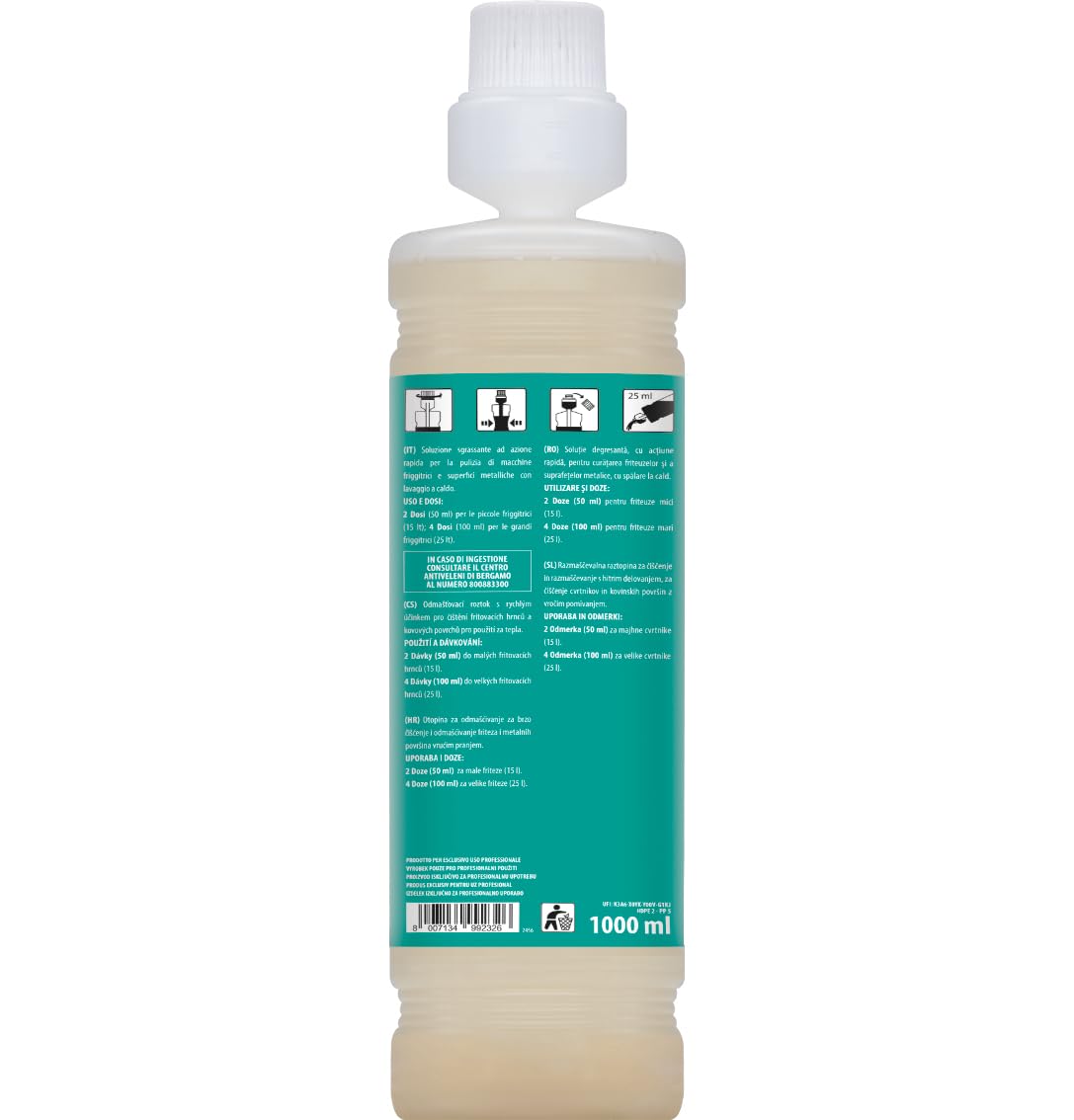 Interchem ARGONIT FRY Liquido 1 litro, Sgrassante per Macchine Friggitrici e Acciaio Inox (HACCP)