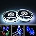 License plate frameX 2pcs LED Car Cup Holder Lights for Volkswagen VW, 7 Colors Changing USB Charging Mat Luminescent Cup Pad, LED Interior Atmosphere Lamp(VW)