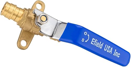Miniatura 4 de Paquete de 5 válvulas de bola EFIELD Pex A de expansión de latón de 12 pulgada con oreja, ASTM 1960 (VALVE027-5PCS)