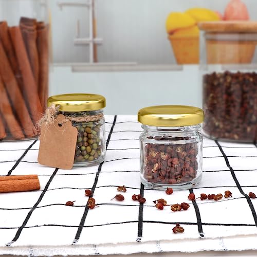 Image of Spice Jars with Airtight Bamboo Lid - 270ml Square Glass Jars for Kitchen Storage | Set of 12 Seasoning Containers for Salt, Sugar, Spices, Coffee Beans & More (mini jar 12)
