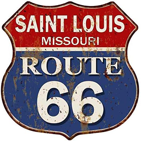 Saint Louis, Missouri Route 66 Shield Metal Sign Man Cave Ga12 x 12 High Gloss Metal 211110013074