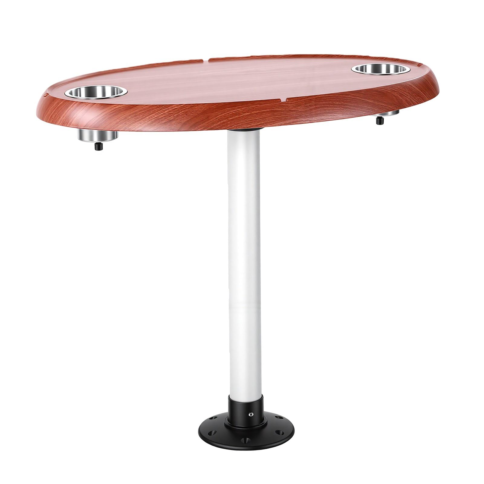 Tavolo per Pontone, ABS di Grado Marino 75x45 Cm con 2 Portabicchieri a Prova di Versamento Tavolo per Barca, per con Set di Gambe in Alluminio Rimovibili per Barche Yacht
