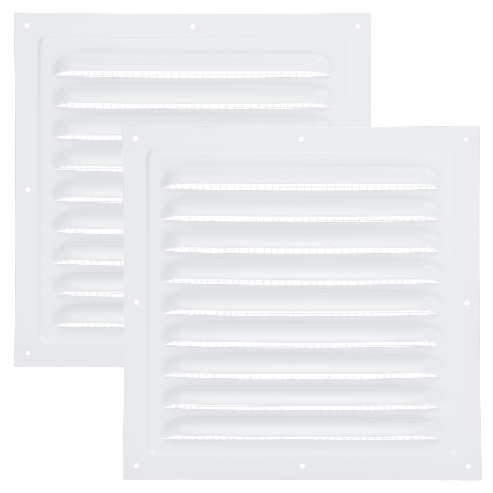 PATIKIL Attic Vent Cover 8 x 8 Inch, 2 Set Aluminum Alloy Gable Vent Grille, Louvered and Screen Mesh, for Exterior Wall HVAC Kitchen Bathroom
