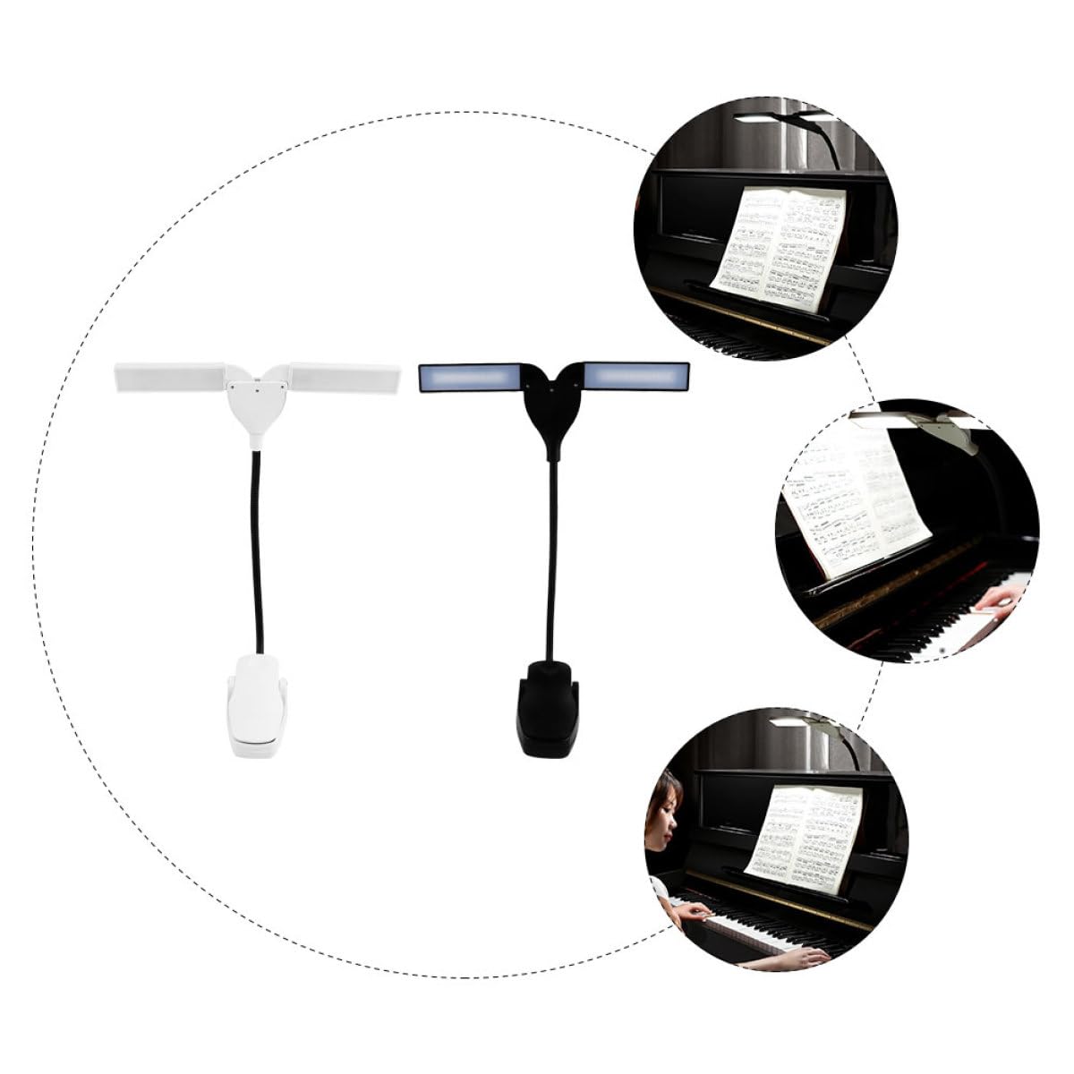 GALPADA Lampada da Lettura LED Clip Ricaricabile Luce Morbida per Spartiti Musicali e Pianoforte Protezione Occhi per Studio e Pratica Musicale