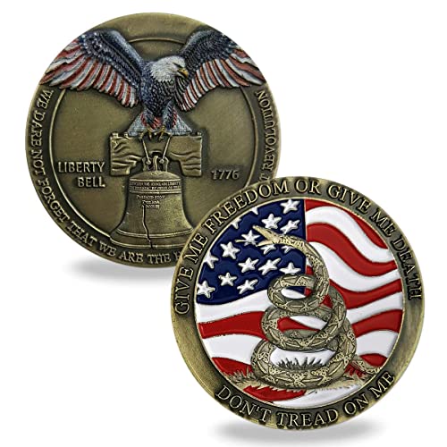 Us Liberty Bell Coin Don't Tread On Me Challenge Coin Collectable #TOP2