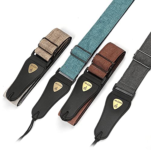 Sangle de guitare pour guitare acoustique classique et électrique, double couche de coton et lin avec extrémités en cuir, sangle d’épaule de guitare. - Les Beatles, Paul McCartney, John Lennon, RIngo Starr, George Harrison Sangle de guitare pour guitare acoustique classique et électrique, double couche de coton et lin avec extrémités en cuir, sangle d'épaule de guitare. – Image 6