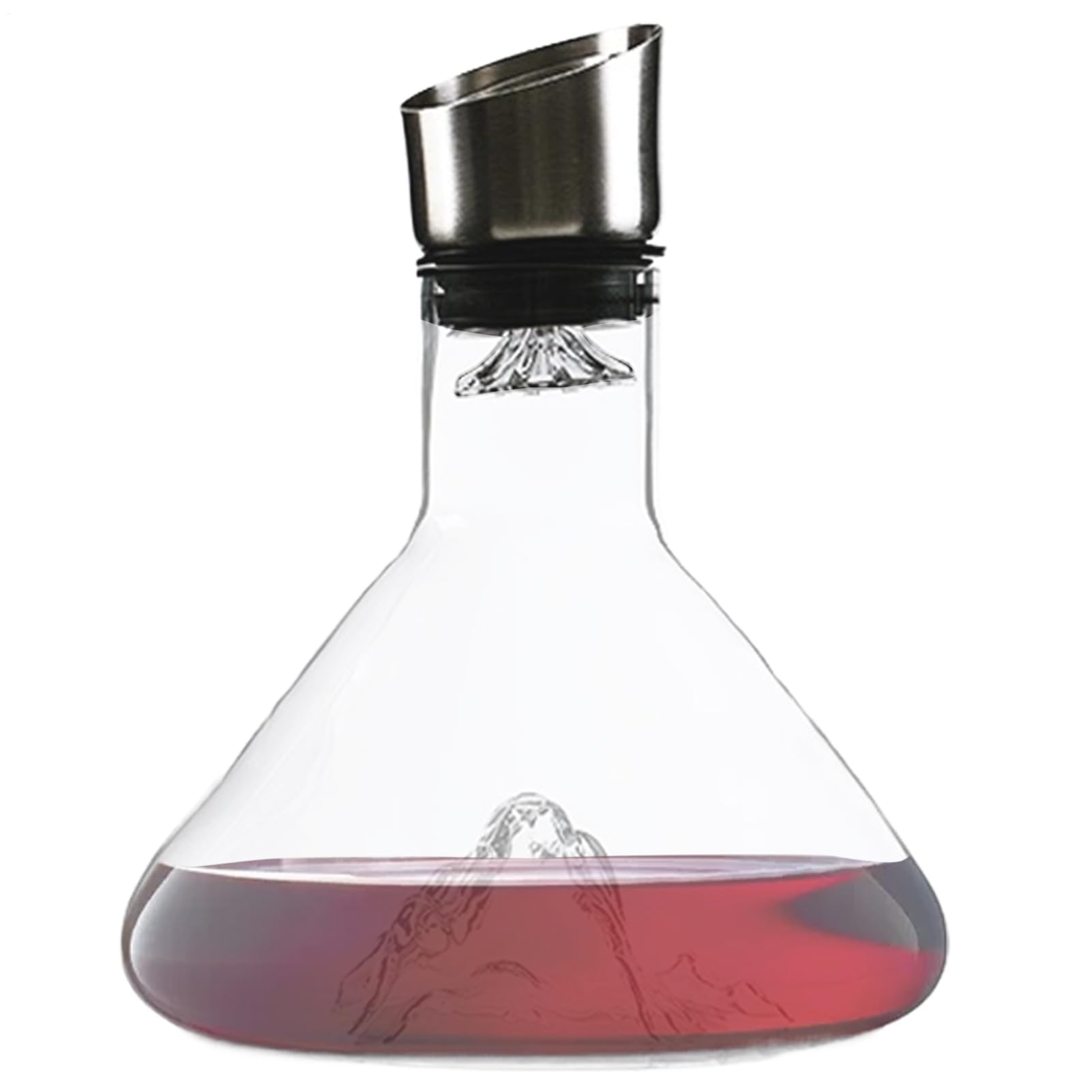 Muiltvoe Wines Decanter with Aerator, 1500ml Glass Wine Breather Decanter with Dispenser, Hand-Held Aerator with Stainless Steel Filter, Elegant Wine Accessories for Home, Bar, Party