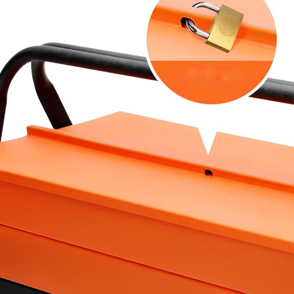 A.M.C. Cassetta Attrezzi Chiavi Completa con 85 Pezzi in Metallo Cassetta Porta Utensili Organizer per Attrezzi Resistente Pieghevole con Occhiello per Lucchetto per Fai da Te Meccanico Elettricista