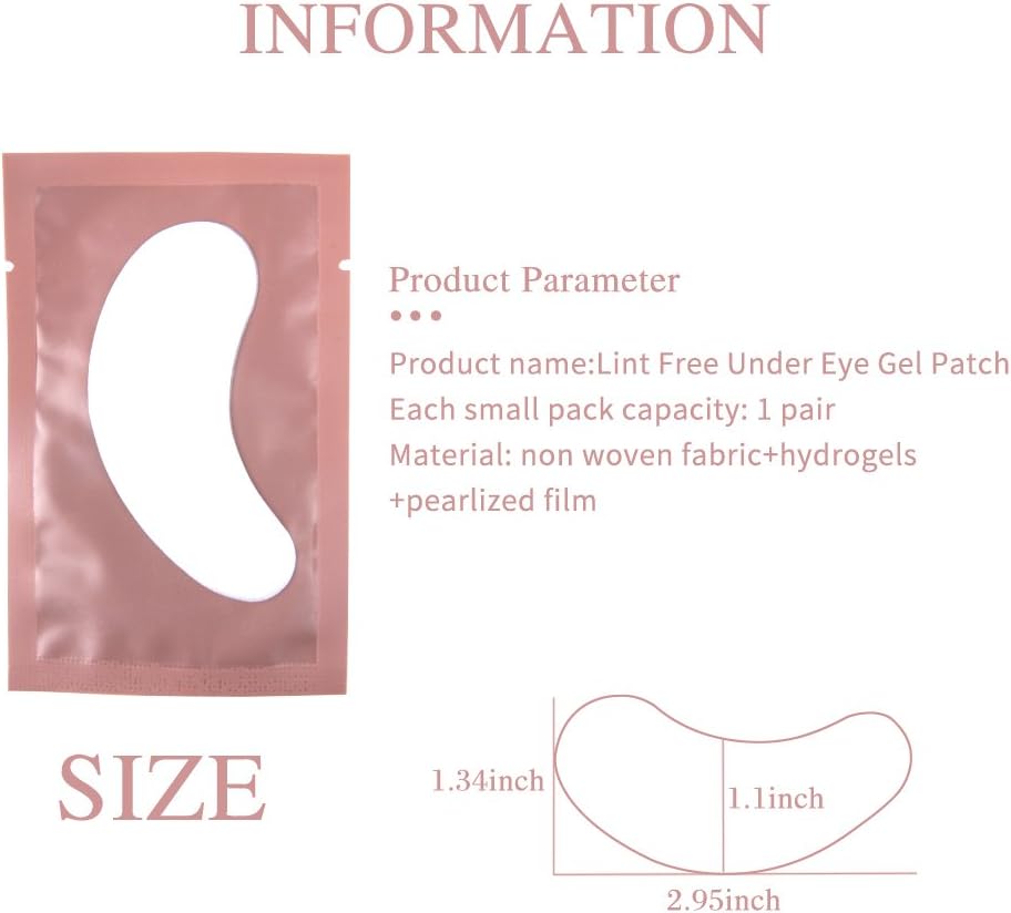 Eye Gel Pads 50 works Eyelash Extension Under Eye Gel Pads Lint Free Eye Patches Eye Mask Beauty Tool Collagen Hydrogel Under Eye Patch (Pink) - Image 5
