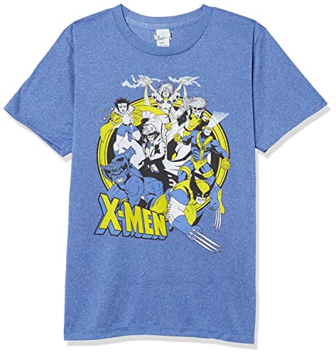 Marvel Vintage Xmen T-Shirt Bleu Roi chiné vêtement coton enfant Small
