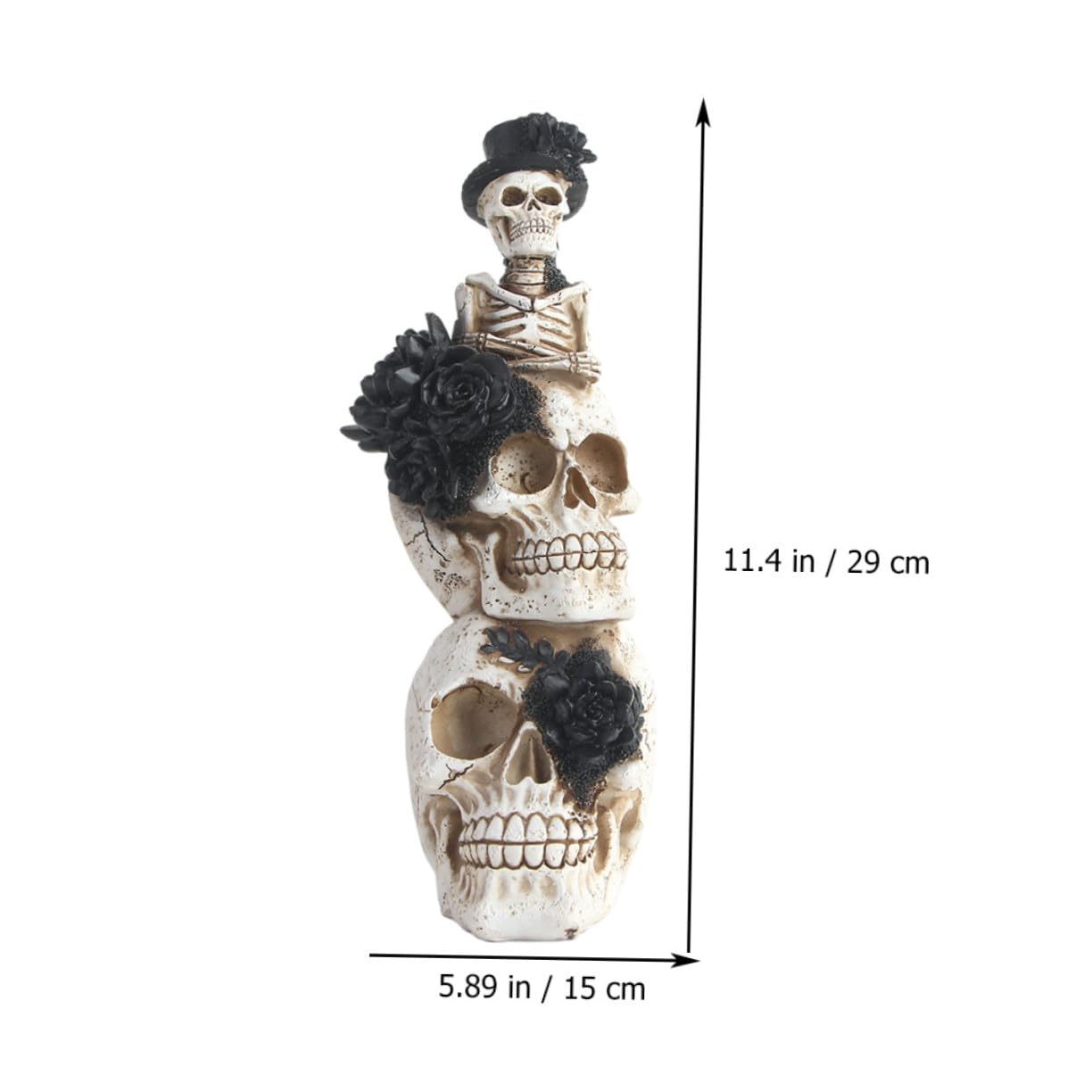 Homoyoyo Modelo de Cráneo Humano para Halloween y Decoración de Día de Muertos Adorno para Escritorio Beige
