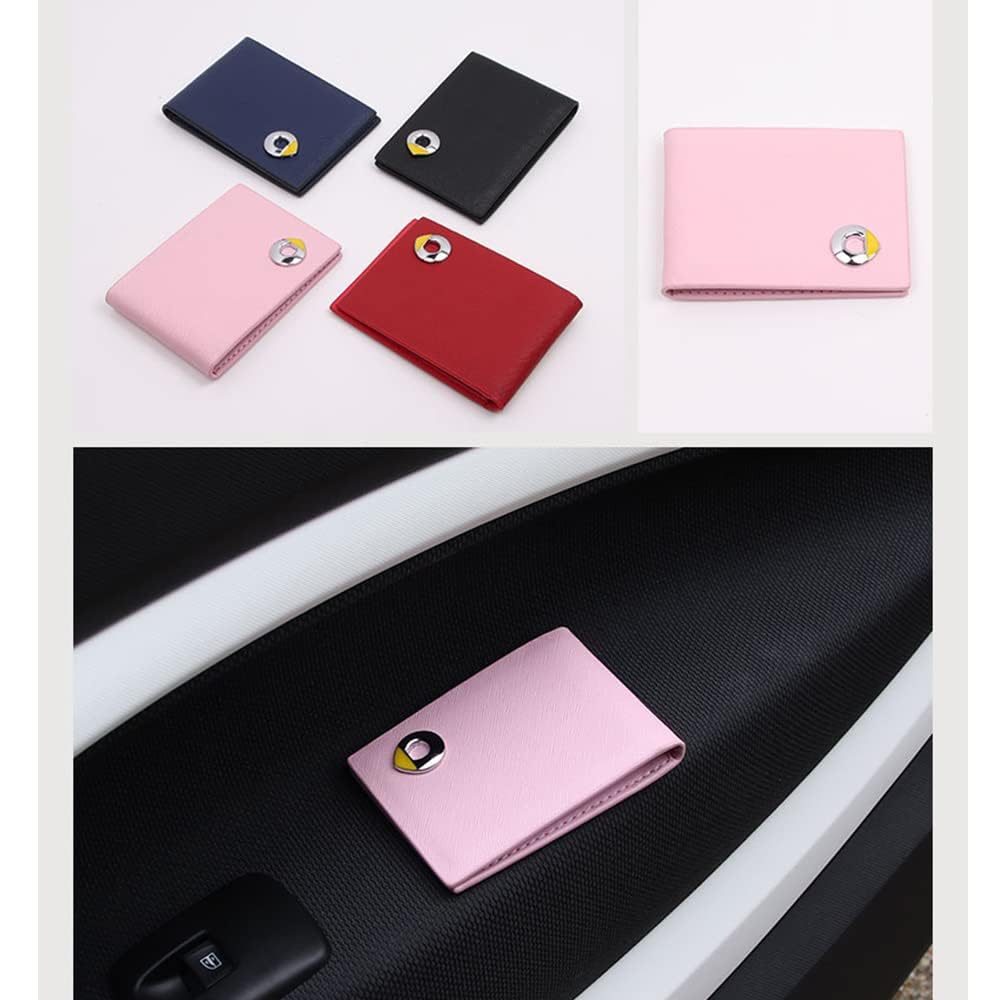 LJZYL Fahrzeugschein Hülle Für Smart 453/451 - Pink Mit Mercedes Emblem