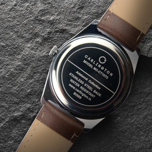 Image of Carlington Aristocrat Series Analog Watches for Men with Premium Leather Strap - CT 1072
