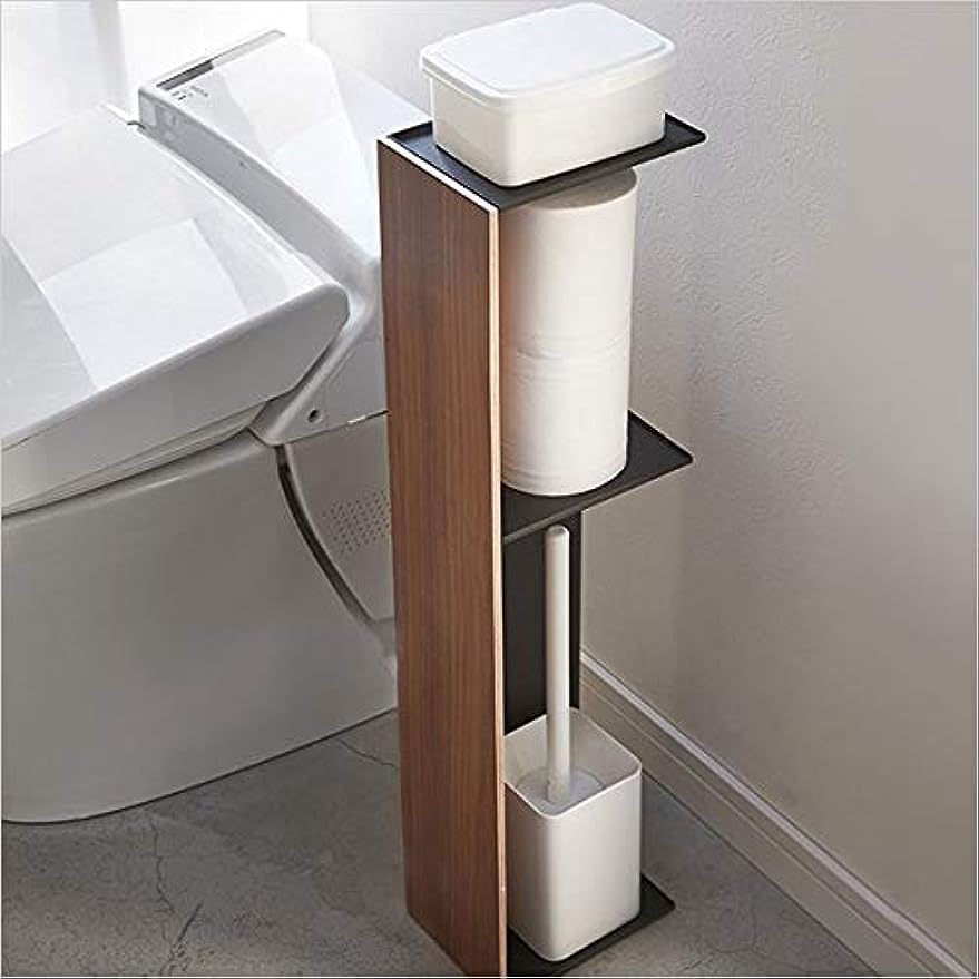 Amazon｜目隠し収納 トイレ収納 ブラウン ナチュラル 棚トイレット