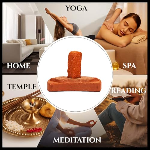 Image of Sandal Oudh Smudge Incense 15 Bricks with Holder Combo Pack, Pure Sandalwood Powder and Oudh Oil, Long Lasting Aroma for Prayer, Meditation, Relaxation & Aromatherapy