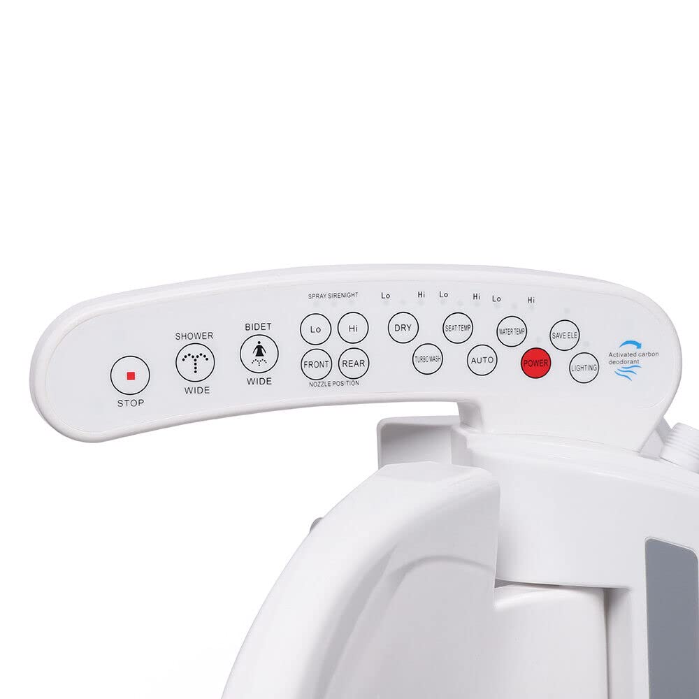Asiento de inodoro inteligente con bidé inteligente, 1600 W, asiento de bidé inteligente con manguera de entrada de agua, ahorro de energía, asiento calentado, desodorización y bidé