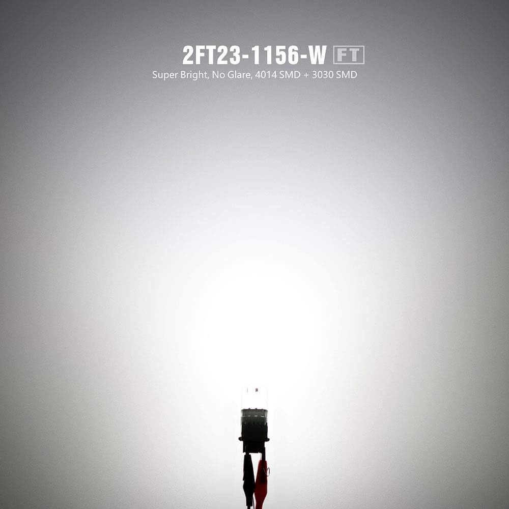 SIRIUSLED - FT- 1156 7506 LED Backup Reverse Light Bulb Super Bright High Power 3030+4014 SMD White 6500K Pack of 2