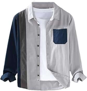 トップス 80s I.S. Linen Patchwork Shirt 80s I.S. Linen Patchwork Shirt