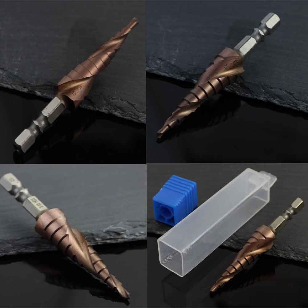 Punta da trapano a gradini in acciaio al cobalto M35 per acciaio inossidabile, metallo, ferro, rame, alluminio e legno, 5% cobalto HSS-Co, 11 misure, punta da trapano da 3-13 mm, 1 pz 3 mm, 13 mm, es