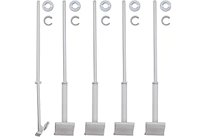 Car Window Flag Pole: 20-Inch White Plastic Pole with Locking Cap and...