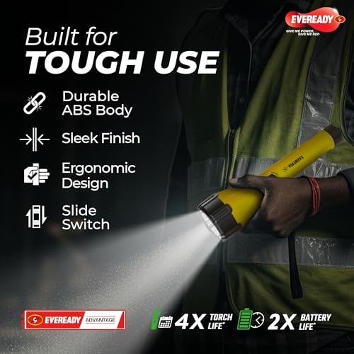 Image of Eveready DL73 Orion, 1W Emergency Torch, Durable ABS Body, Bright White LED Torch with Long Distance Beam, Powered by 3xAA Batteries