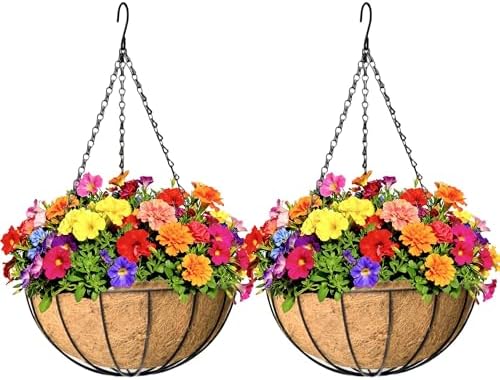 2 Pack 12 inch Hanging Baskets Planter for Plants Vegetables Flow...