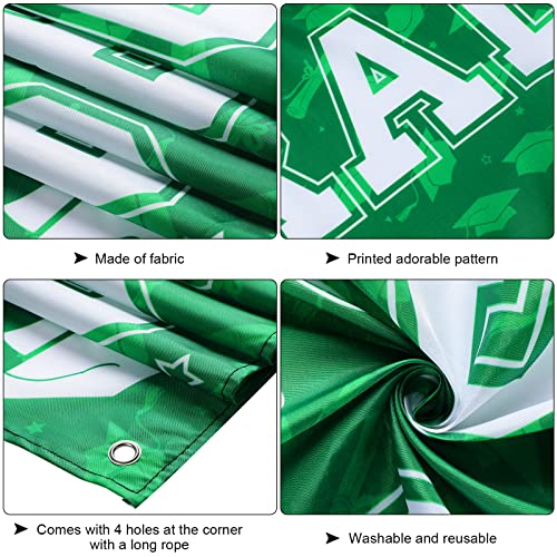 Image of 37Pcs Graduation Banner Balloon Decorations Class of 2026, Congrats Grad Banner Yard Outdoor Decorations, Graduation Balloons Banner Set for High School College Graduation Party Supplies, Green