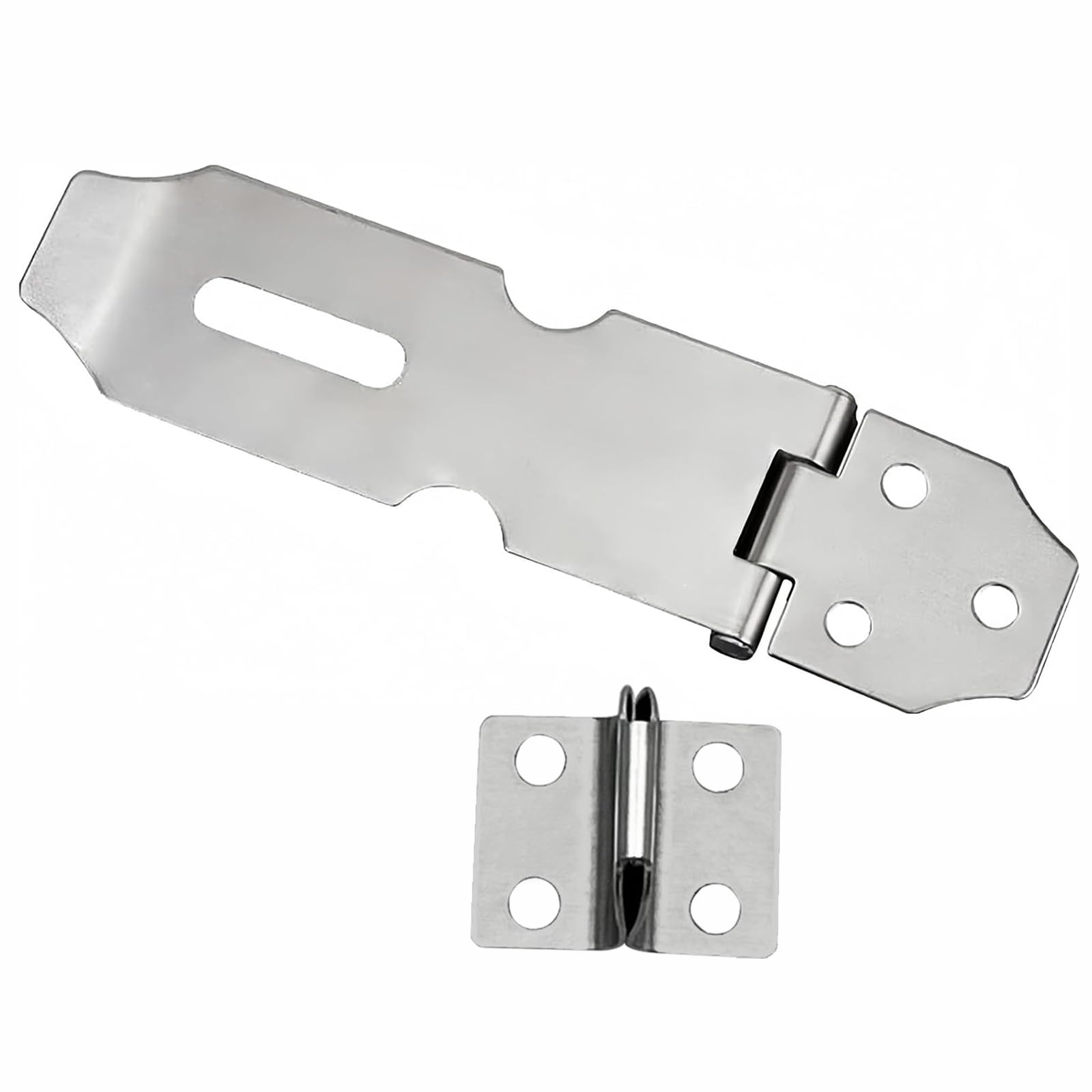 Cerradura Bisagra Seguridad Cerrojo De Acero Inoxidable Para Puerta - 5  Pulgadas, Plateado, Para Armario, Ventana O Cobertizo Accesorio Seguridad  Hogar, image size:1600x1600