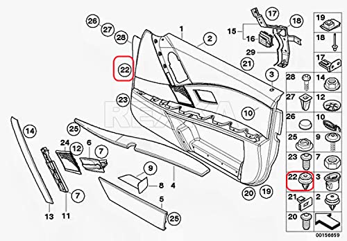 Rexka 30Pcs Gray Door Trim Panel Retainer Clips Rivet Compatible With Bmw 51418224781 51410407983 51430141025 E36, E46, E90, E91, E92, E93, F32, F33, F83, E60, E63, X1, X3, X4, X5,X6 #TOP4