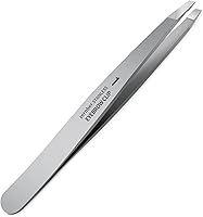 ZERNBER Professional Slant Tweezers - Handmade Stainless Steel Eyebrow & Facial Hair Remover with Perfect Alignment & Case