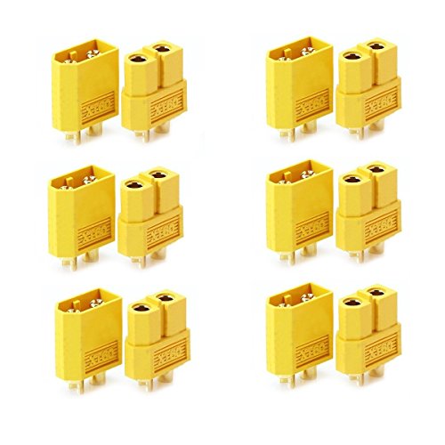 YXQ 6Pairs XT-60 XT60 Male Female Bullet Connectors Plugs For RC Lipo Battery
