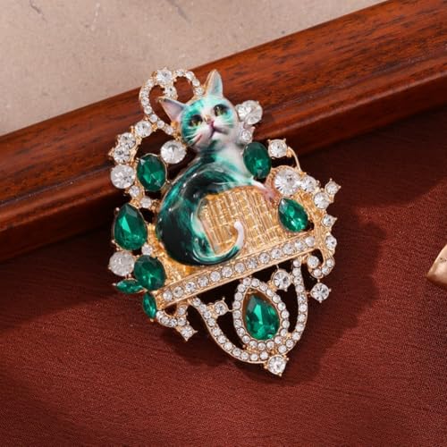 Image of Fashion Cute Crystal Animal Brooch Pins for Women Girls Cat Bird Corsage accessory Pin delicate accessory Party Ceremony