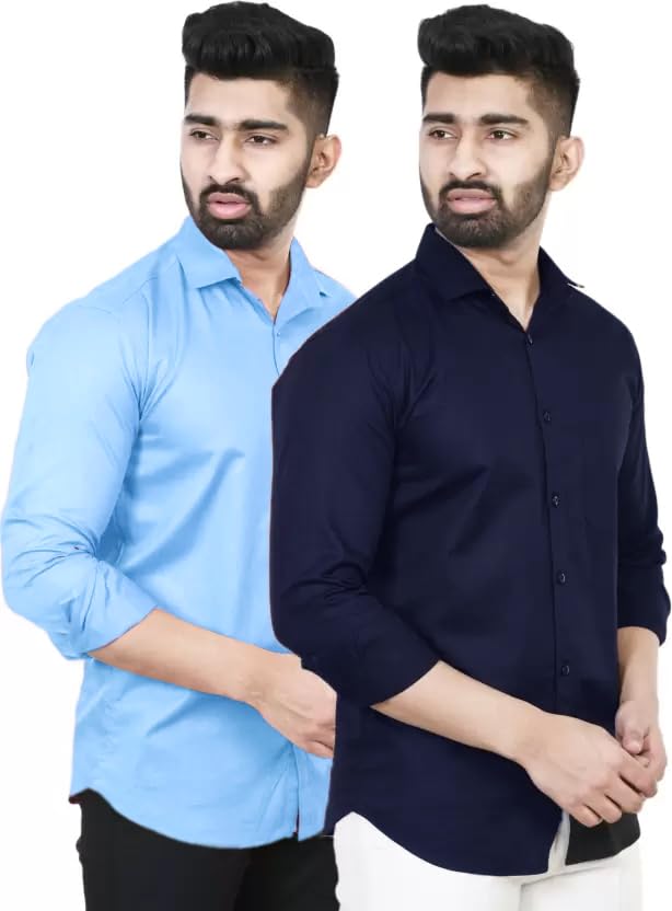 Image of Tee Projekt Premium Plain Cotton Shirt for Men | Cotton Shirt | Casual Shirt | Solid Shirt | Full Sleeves | Formal Shirt