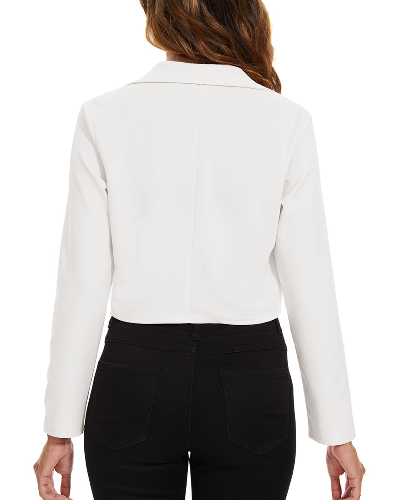 Blazer court à un bouton pour femme, blazer à revers cranté décontracté, élégant, classique, manches longues, vêtement de travail à revers