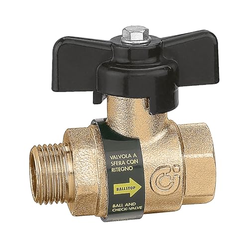 Valvola a sfera con Ritegno Incorporato Attacchi MF Non Ritorno