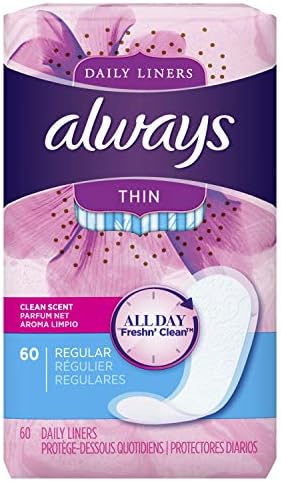 Always Incredibly Thin Active Feminine Panty Liners for Women, Wrapped,  Scented 60 Count - Pack of 4 (240 Count Total)